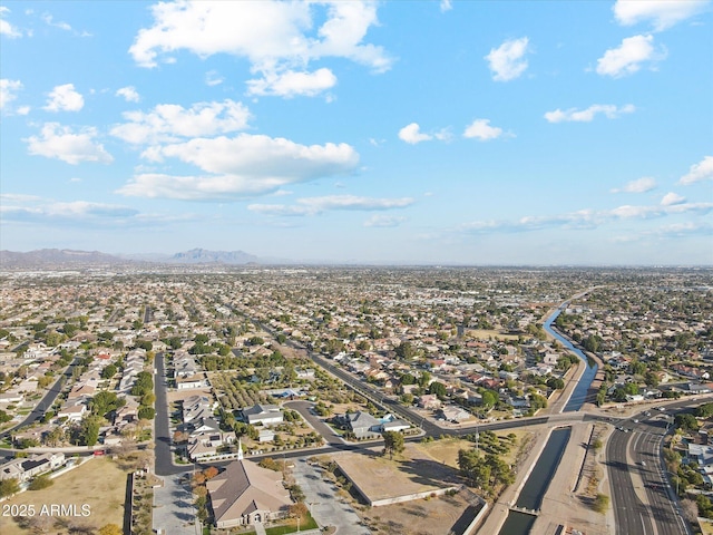 aerial view featuring a mountain view