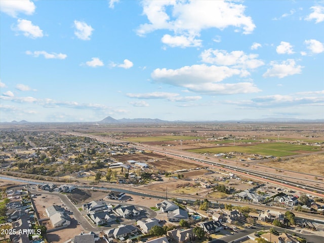 aerial view with a mountain view