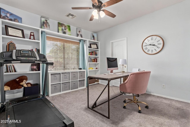1342 E Jade Dr, Chandler, AZ 85286 - carpeted office space with a ceiling fan and baseboards