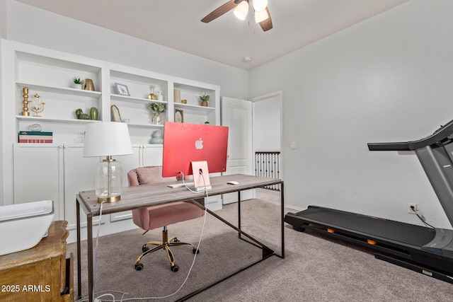 1342 E Jade Dr, Chandler, AZ 85286 - office area featuring carpet and a ceiling fan
