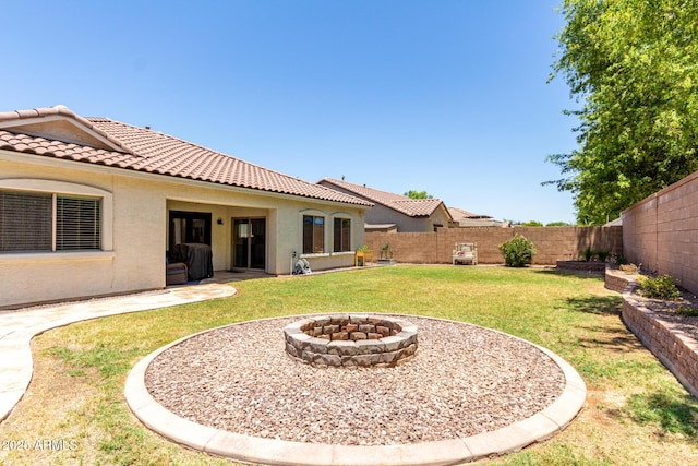6317 S Banning St, Gilbert, AZ 85298 - fenced backyard with a fire pit