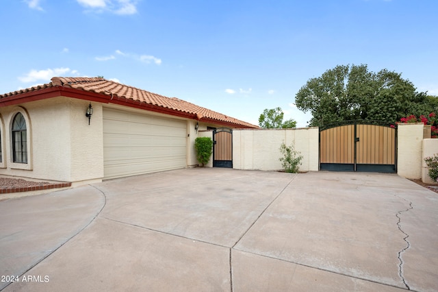 view of home's exterior featuring a garage