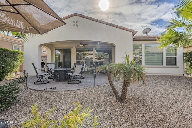 view of patio / terrace with ceiling fan