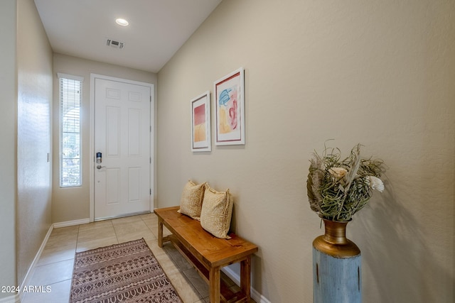 view of tiled foyer