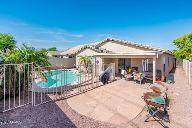 2721 N 107th Dr, Avondale, AZ 85392 - view of swimming pool with a patio, a fenced backyard, and outdoor lounge area