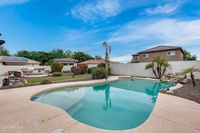 view of pool featuring a patio area