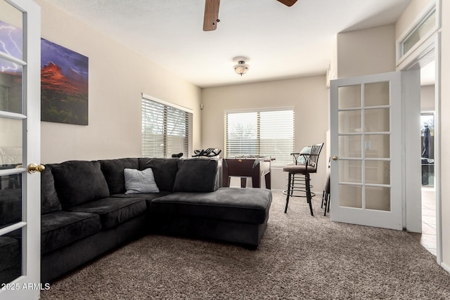 40904 N Hearst Dr, Anthem, AZ 85086 - carpeted living room featuring a ceiling fan