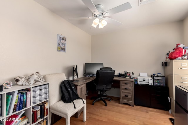 40904 N Hearst Dr, Anthem, AZ 85086 - office area with visible vents, a ceiling fan, and light wood-type flooring
