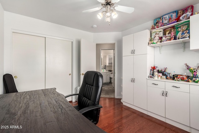 40904 N Hearst Dr, Anthem, AZ 85086 - office area featuring dark wood-style floors and a ceiling fan