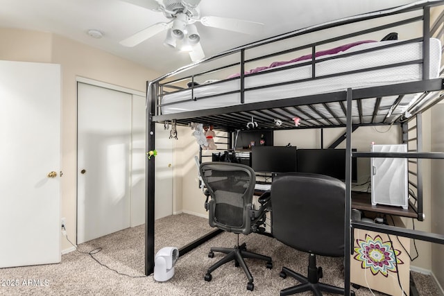 40904 N Hearst Dr, Anthem, AZ 85086 - bedroom featuring a ceiling fan, carpet, and a closet