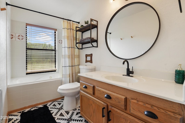 full bathroom featuring toilet and vanity