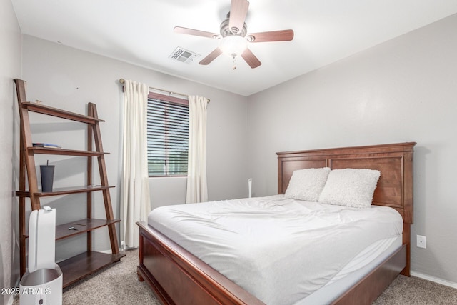 4135 E Waterman Ct, Gilbert, AZ 85297 - bedroom featuring light colored carpet, ceiling fan, and baseboards