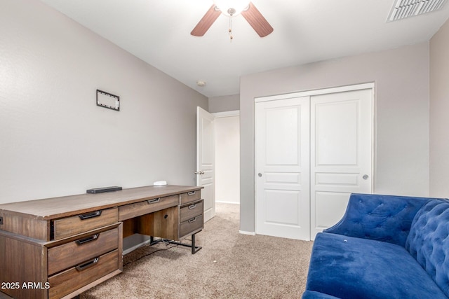 4135 E Waterman Ct, Gilbert, AZ 85297 - office area featuring light colored carpet and a ceiling fan