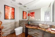 bathroom with vanity and toilet