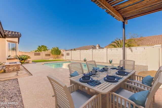 view of pool featuring a patio area