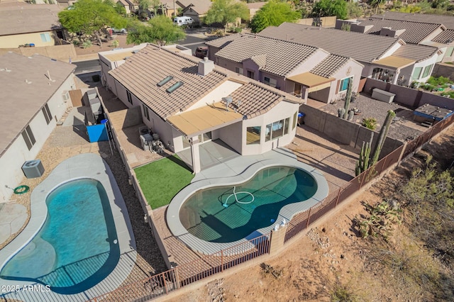 10276 E Meandering Trail Ln, Gold Canyon, AZ 85118 - aerial perspective of suburban area featuring a pool area