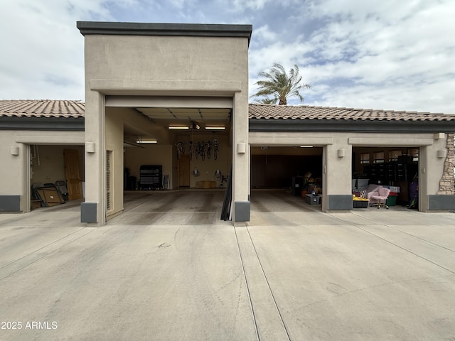 garage with driveway