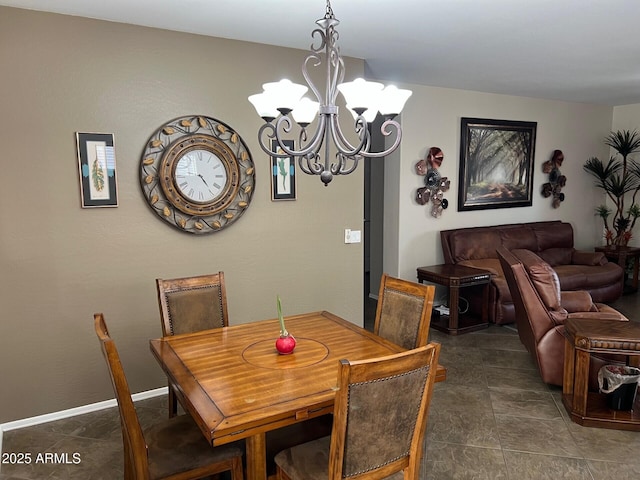 dining room featuring a notable chandelier