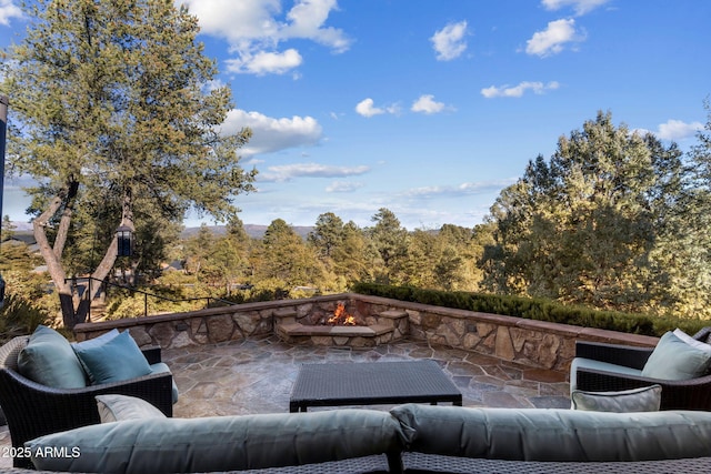 view of patio / terrace featuring an outdoor living space