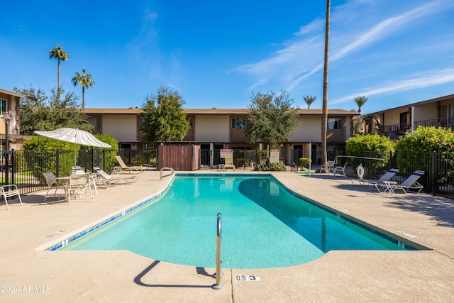 view of pool featuring a patio area