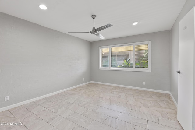 4701 N 68th St Unit 248, Scottsdale, AZ 85251 - empty room with a ceiling fan, recessed lighting, and baseboards