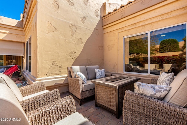 view of patio with an outdoor hangout area