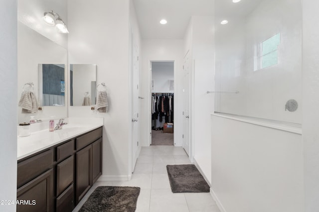 bathroom featuring vanity and tile patterned floors