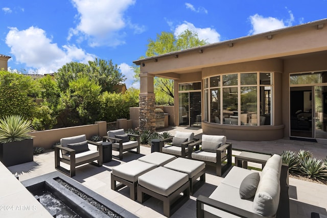 view of patio featuring outdoor lounge area