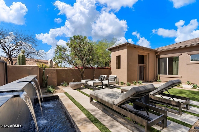 view of patio / terrace featuring an outdoor hangout area