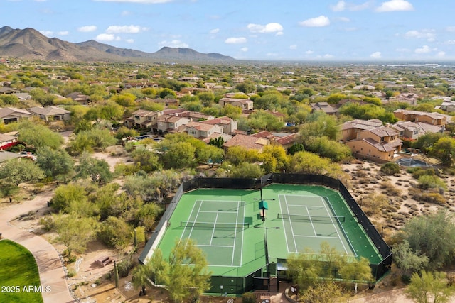 bird's eye view with a mountain view