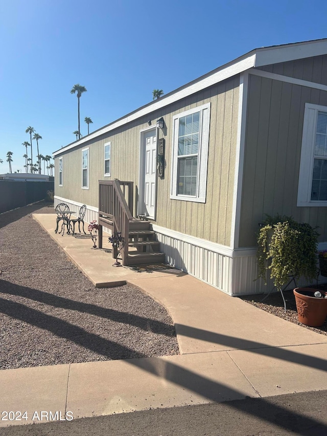 view of front facade with a patio area