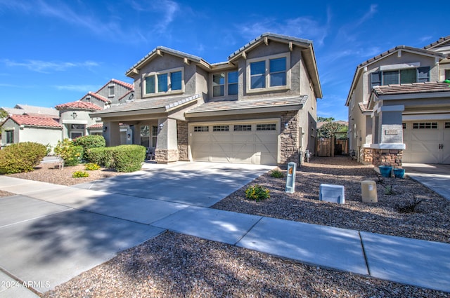 craftsman inspired home featuring a garage