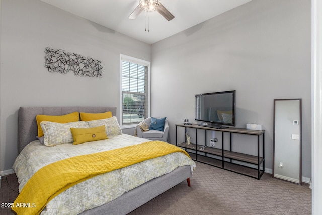 1342 E Milada Dr, Phoenix, AZ 85042 - bedroom with carpet floors, baseboards, and ceiling fan