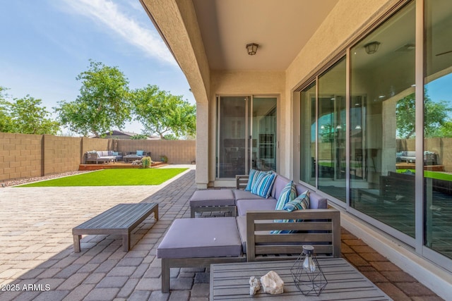 1342 E Milada Dr, Phoenix, AZ 85042 - fenced backyard with an outdoor hangout area and a patio area
