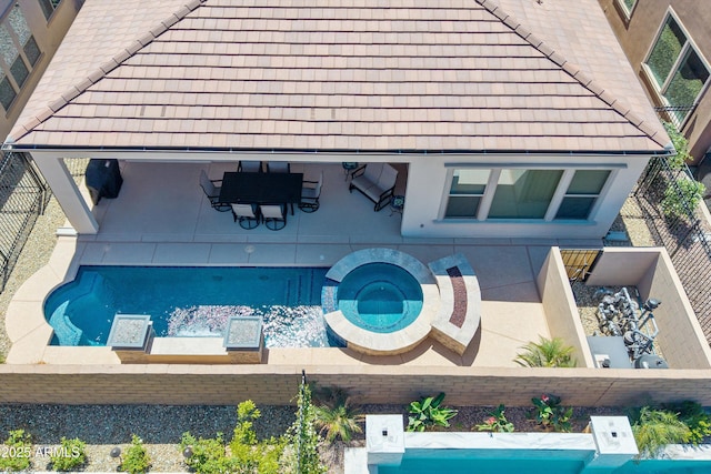 644 E Las Puertas Ln, Queen Creek, AZ 85140 - exterior space with an in ground hot tub