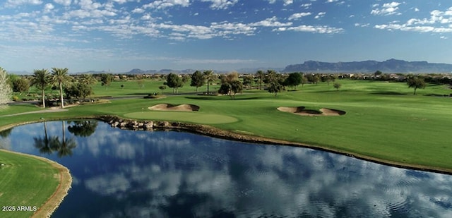 644 E Las Puertas Ln, Queen Creek, AZ 85140 - view of community with golf course view, a water and mountain view, and a lawn