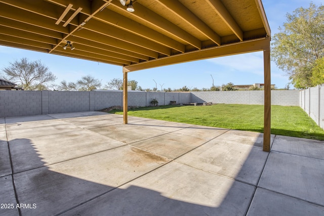 view of patio with a fenced backyard