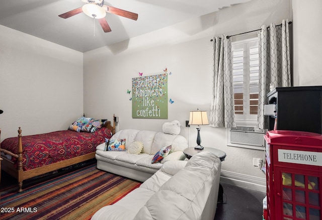 27276 N 81st Ln, Peoria, AZ 85383 - bedroom featuring cooling unit, baseboards, and ceiling fan