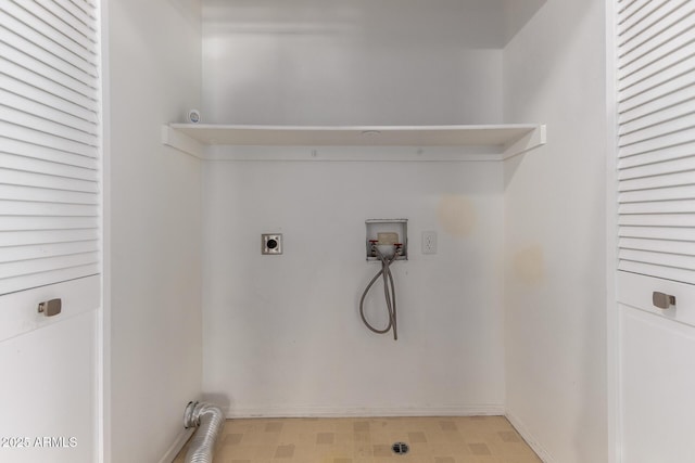 9002 W Caribbean Ln, Peoria, AZ 85381 - washroom featuring hookup for an electric dryer, hookup for a washing machine, light flooring, and baseboards