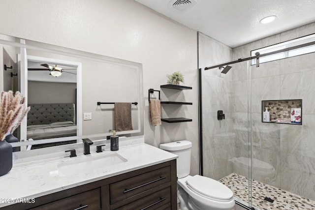 6605 W Altadena Ave, Glendale, AZ 85304 - full bath featuring vanity, a shower stall, ensuite bathroom, and ceiling fan