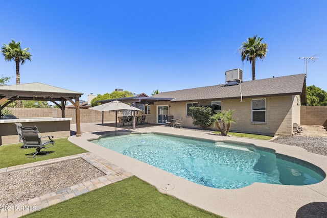 6605 W Altadena Ave, Glendale, AZ 85304 - view of swimming pool with a gazebo, a fenced backyard, and a patio