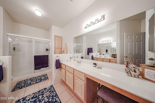 15225 N 100th St Unit 1185, Scottsdale, AZ 85260 - full bath featuring tile patterned floors, a shower stall, and vanity