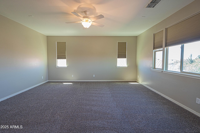 3796 E Rakestraw Ln, Gilbert, AZ 85298 - spare room featuring a ceiling fan, carpet floors, and baseboards
