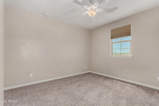3796 E Rakestraw Ln, Gilbert, AZ 85298 - empty room with carpet flooring, a ceiling fan, and baseboards