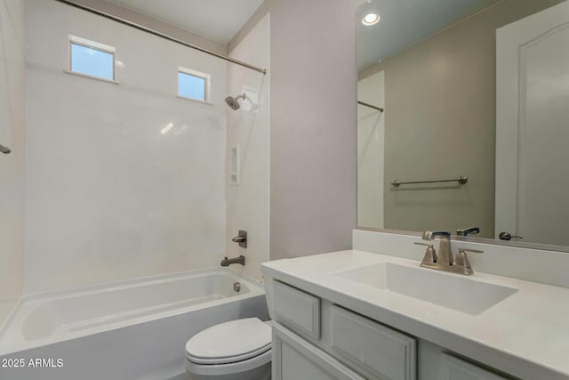 3796 E Rakestraw Ln, Gilbert, AZ 85298 - bathroom featuring tub / shower combination, toilet, and vanity