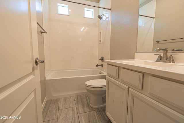 3796 E Rakestraw Ln, Gilbert, AZ 85298 - full bath with toilet, shower / bath combination, vanity, and wood finished floors