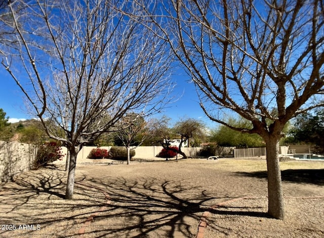 view of yard with fence