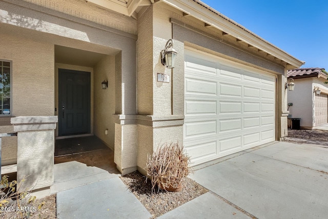 garage with driveway