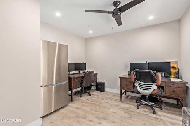 820 N 8th Ave Unit 14, Phoenix, AZ 85007 - office with wood finished floors, ceiling fan, and recessed lighting