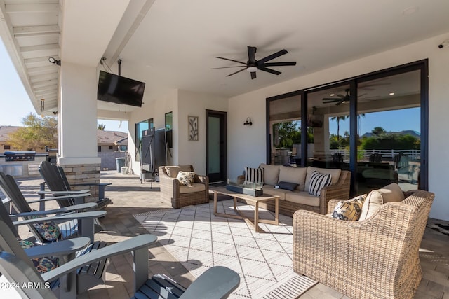 view of patio with an outdoor living space